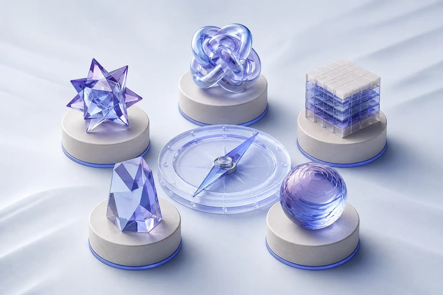 五种不同形态的模型围绕指南针，象征按需求选择 AI 模型
